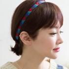 Triangle Color Panel Elastic Headband Grayish Blue - One Size