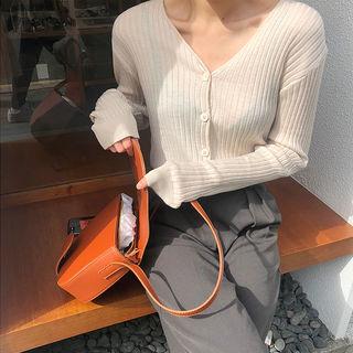 Drop-shoulder Slim-fit Cardigan