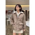 Collared Fleece-lined Padded Jacket