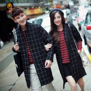 Couple Matching Single Breasted Plaid Coat