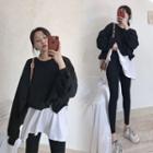 Set: Mock Two-piece Pullover + Leggings