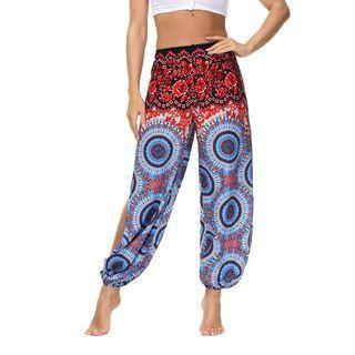 Cutout Print Harem Pants