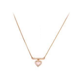 Fashion And Simple Plated Gold Heart-shaped Necklace With Cubic Zirconia Golden - One Size