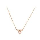 Fashion And Simple Plated Gold Heart-shaped Necklace With Cubic Zirconia Golden - One Size
