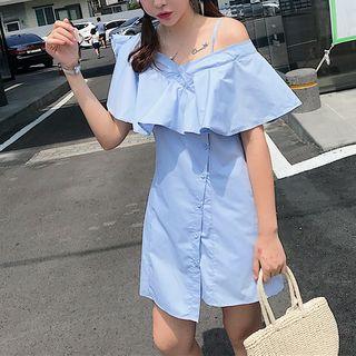 Ruffle Shirt Dress