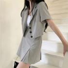 Short-sleeve Blazer / Mini Skirt