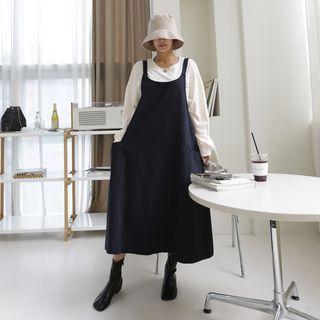 Dual-pocket A-line Jumper Dress
