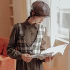 Set: Plain Shirtdress + Button-up Vest