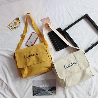 Canvas Lettering Messenger Bag