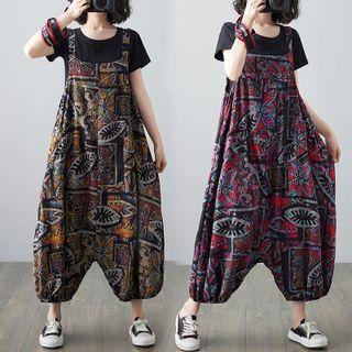 Sleeveless Print Jumper Pants