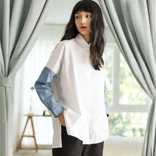 Contrast-sleeve Shirt