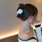 Floral Hair Claw 1pc - Black & White - One Size