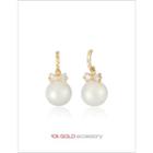 Faux-pearl 10k Gold Dangle Earrings