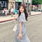 Geo Pattern High-waist Maxi Dress