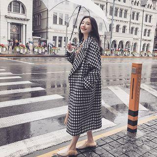 Check Loose-fit Long Coat