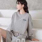 [actirable] Drop-shoulder Letter Sweatshirt