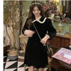 Lace Trim Blouse / Long-sleeve Collared Dress