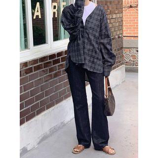Wide-leg Linen Blend Jeans