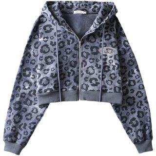 Leopard Pint Zip-up Hoodie