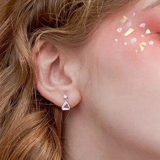 Rhinestone Accent Triangle Earrings As Shown In Figure - One Size