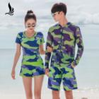 Couple Matching Camo Swim Dress / Rack Suit / Shorts