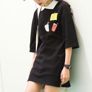 Contrast-trim Shift Tunic