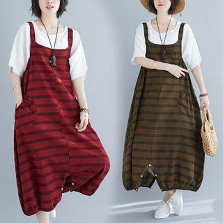 Striped Cropped Harem Jumper Pants