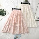 Fringed A-line Chiffon Skirt