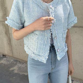 Pocket-detail Tweed Cropped Jacket