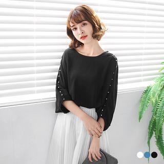 Pearled Chiffon Dolman Top