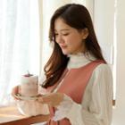 High-neck Crochet-trim Blouse
