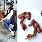 Genuine Leather Block Heel Sandals