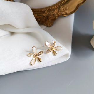 Rhinestone Alloy Flower Earring 1 Pair - Rhinestone Alloy Flower Earring - One Size