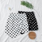 Asymmetric Hem Dot Print Mini Skirt