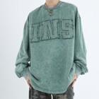 Letter Embroidered Tie-dye Sweatshirt