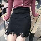Fringe Knit Pencil Skirt