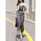 V-neck Ruffle-hem Maxi Sundress