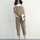 Pocketed Corduroy Pinafore Jumpsuit