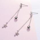 Star Drop Earring 1 Pair - White Gold - One Size