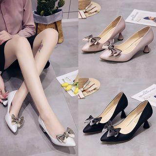 Bow Kitten Heel Pumps