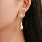 Faux Pearl Alloy Shell Dangle Earring 1 Pair - 2569 - 01 - Kc Gold -