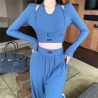 Mock Two Piece Long-sleeve T-shirt / Sweatpants