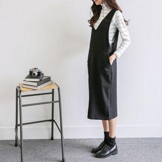 V-neck Wool Blend Jumper Dress