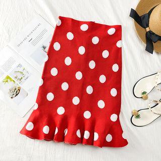 Polka-dot Mermaid Midi Skirt
