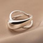 Polished Layered Sterling Silver Open Ring