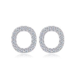 Simple And Fashion Letter O Cubic Zircon Stud Earrings Silver - One Size