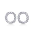 Simple And Fashion Letter O Cubic Zircon Stud Earrings Silver - One Size