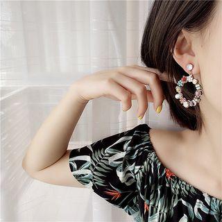 Embellished Circle Drop Earring