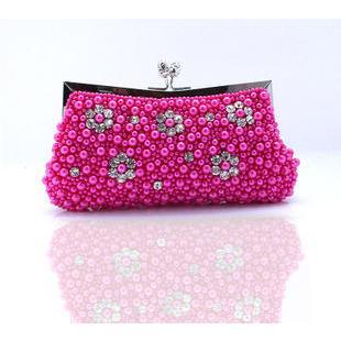 Floral Faux Pearl Clutch