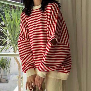 Striped Cut-out Pullover